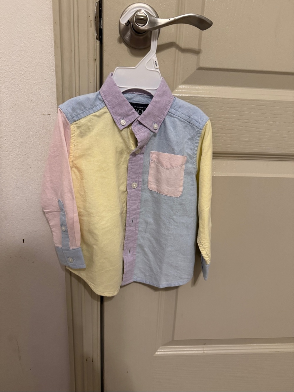 Color block button down shirt